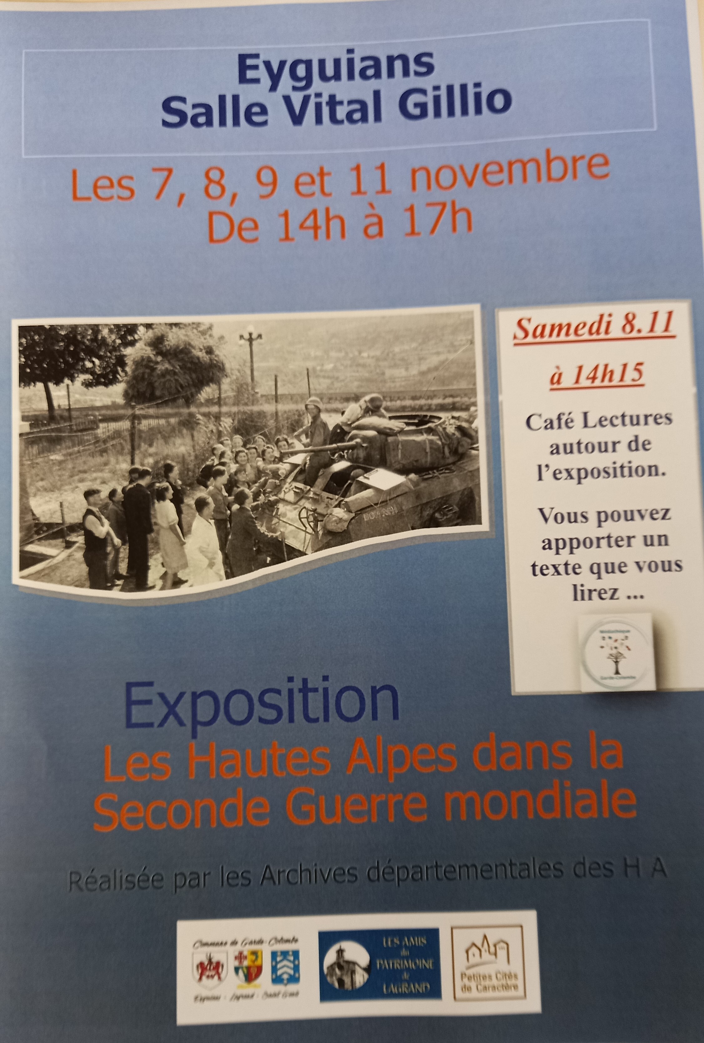 Expo les HA dans la 2ème guerre mondiale café lecture