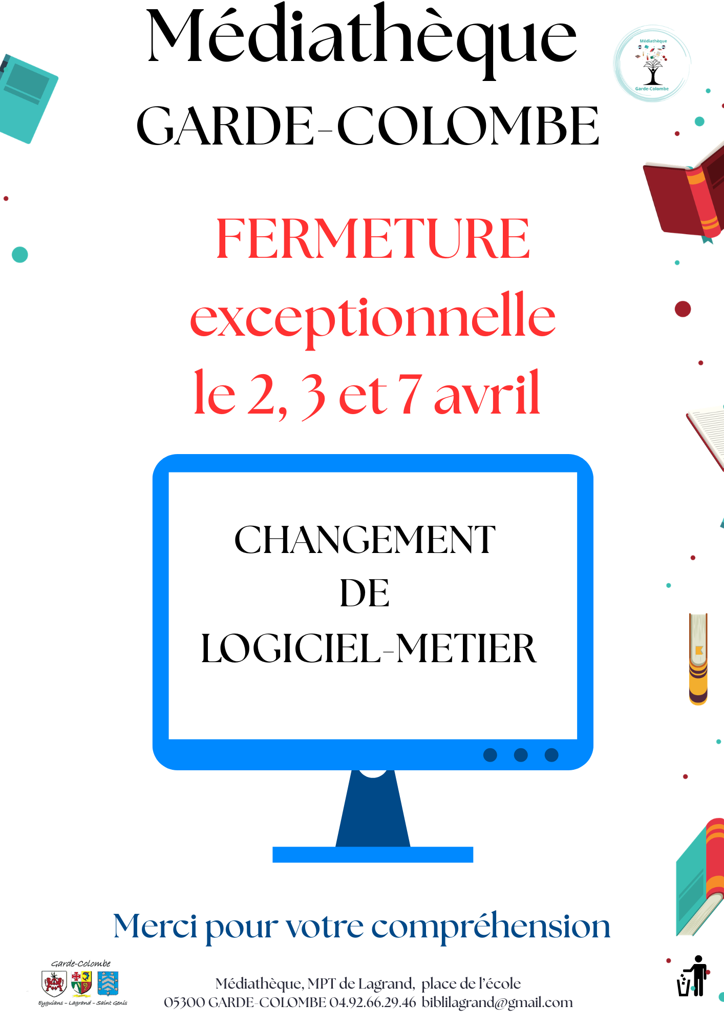 fermeture médiathèque